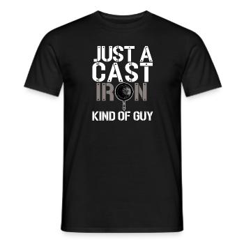 Gusseisen Pfanne Liebhaber Braten Pfanne Lustiges Kochen - Männer T-Shirt - Schwarz - Vorne - AI Model Male 178 light (178cm)