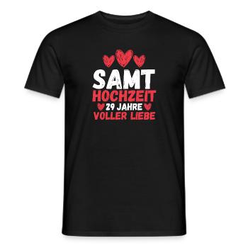 Ehe Samthochzeit 29 Jahre Verheiratet Hochzeitstag - Männer T-Shirt - Schwarz - Vorne - AI Model Male 178 light (178cm)