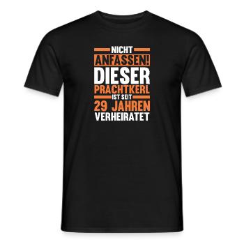 Ehe Samthochzeit 29 Jahre Verheiratet Hochzeitstag - Männer T-Shirt - Schwarz - Vorne - AI Model Male 178 light (178cm)