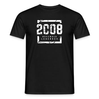 November 2008 Legendär 15 Jahren Mann Frau Geburt - Männer T-Shirt - Schwarz - Vorne - AI Model Male 178 light (178cm)