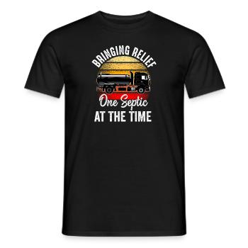 Installateur de système d’égout de pompe de pompe de fosse septique - T-shirt homme - noir - Devant - AI Model Male 178 light (178cm)
