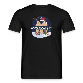 Toller Marlene-Name mit Weihnachtsmütze im Weihnachtsthema - Männer T-Shirt - Schwarz - Vorne - AI Model Male 178 light (178cm)