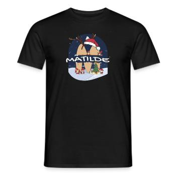 Génial Matilde nom w chapeau de père Noël dans le thème de Noël - T-shirt homme - noir - Devant - AI Model Male 178 light (178cm)