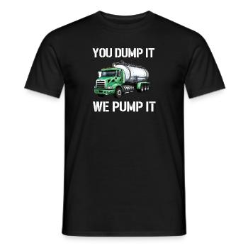 Installateur de système d’égout de pompe de pompe de fosse septique - T-shirt homme - noir - Devant - AI Model Male 178 light (178cm)
