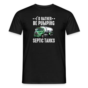 Installateur de système d’égout de pompe de pompe de fosse septique - T-shirt homme - noir - Devant - AI Model Male 178 light (178cm)