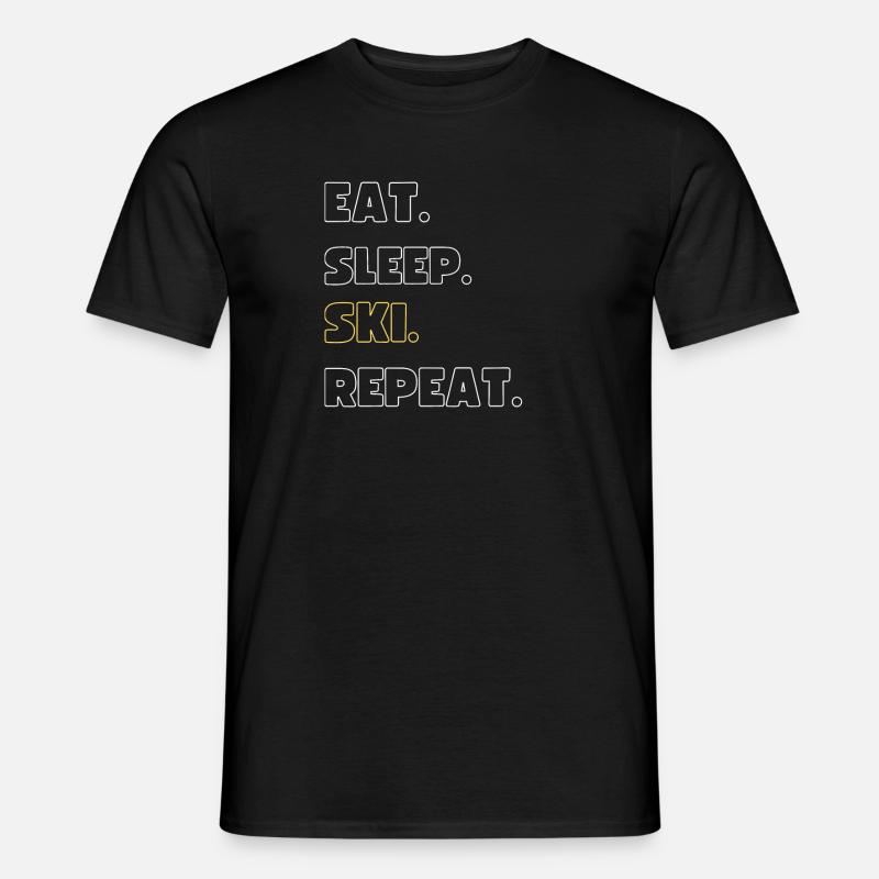 Eat. Sleep. Ski. Repeat - Männer T-Shirt - Schwarz