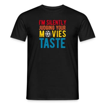 Filmkritiker, Kino, Filmfan, Liebhaber, lustiger Rezensent - Männer T-Shirt - Schwarz - Vorne - AI Model Male 178 light (178cm)