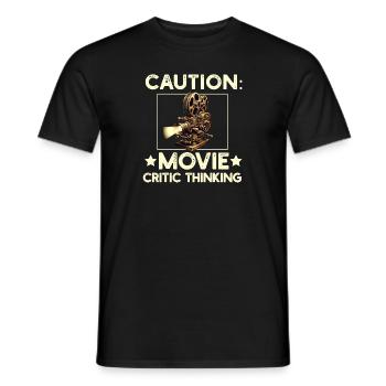 Filmkritiker, Kino, Filmfan, Liebhaber, lustiger Rezensent - Männer T-Shirt - Schwarz - Vorne - AI Model Male 178 light (178cm)