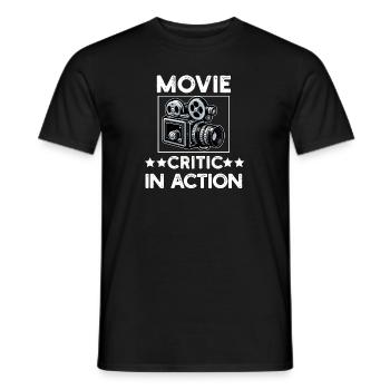 Filmkritiker, Kino, Filmfan, Liebhaber, lustiger Rezensent - Männer T-Shirt - Schwarz - Vorne - AI Model Male 178 light (178cm)