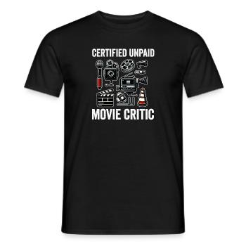 Filmkritiker, Kino, Filmfan, Liebhaber, lustiger Rezensent - Männer T-Shirt - Schwarz - Vorne - AI Model Male 178 light (178cm)