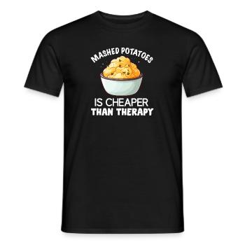Mashed Potatoes Lover Funny Butter Potato Food - Men's T-Shirt - black - Front - AI Model Male 178 light (178cm)
