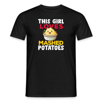 Amateur de purée de pommes de terre Nourriture de pommes de terre au beurre drôle - T-shirt homme - noir - Devant - AI Model Male 178 light (178cm)
