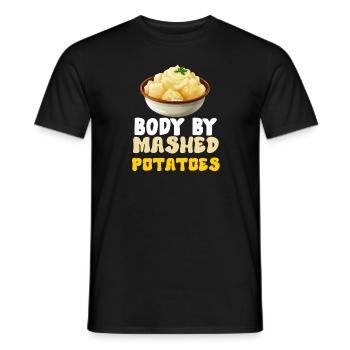 Mashed Potatoes Lover Funny Butter Potato Food - Men's T-Shirt - black - Front - AI Model Male 178 light (178cm)