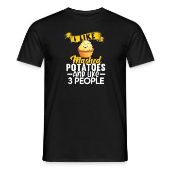 Amateur de purée de pommes de terre Nourriture de pommes de terre au beurre drôle - T-shirt homme - noir - Devant - AI Model Male 178 light (178cm)
