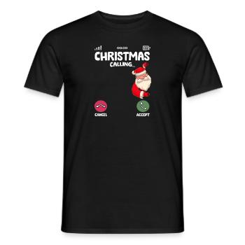 Noël appelle Noël pyjama drôle d’arbre - T-shirt homme - noir - Devant - AI Model Male 178 light (178cm)