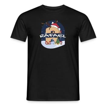 Impressionnant nom de Rafael w chapeau de père Noël dans le thème de Noël - T-shirt homme - noir - Devant - AI Model Male 178 light (178cm)