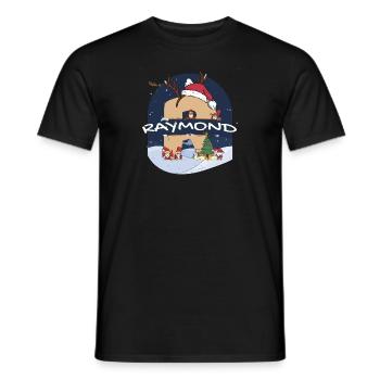 Impressionnant nom de Raymond w chapeau de père Noël dans le thème de Noël - T-shirt homme - noir - Devant - AI Model Male 178 light (178cm)