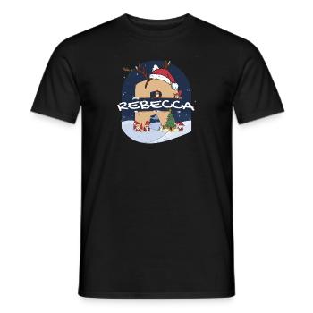 Génial Rebecca nom w chapeau de père Noël dans le thème de Noël - T-shirt homme - noir - Devant - AI Model Male 178 light (178cm)