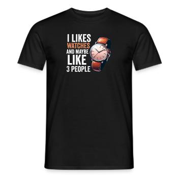 Horloger Collectionneur Horloger Collectionneur de montres - T-shirt homme - noir - Devant - AI Model Male 178 light (178cm)