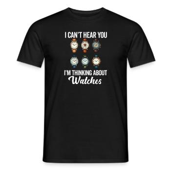 Watch Collector Horologist Collecting Watches - Men's T-Shirt - black - Front - AI Model Male 178 light (178cm)