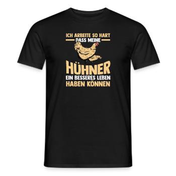 Huhn Hühnerstall Bauernhof Bauer Landwirt Hühner - Männer T-Shirt - Schwarz - Vorne - AI Model Male 178 light (178cm)