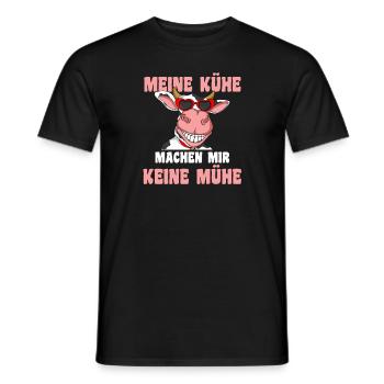 Kuh Bauernhof Kuhbauer Landwirt Rind Kühe - Männer T-Shirt - Schwarz - Vorne - AI Model Male 178 light (178cm)
