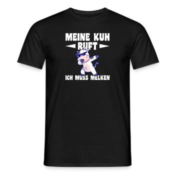 Kuh Bauernhof Kuhbauer Landwirt Rind Kühe - Männer T-Shirt - Schwarz - Vorne - AI Model Male 178 light (178cm)
