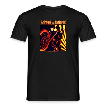 Fahrer und Motorrad von unten - moderne Silhouette - Männer T-Shirt - Schwarz - Vorne - AI Model Male 178 light (178cm)