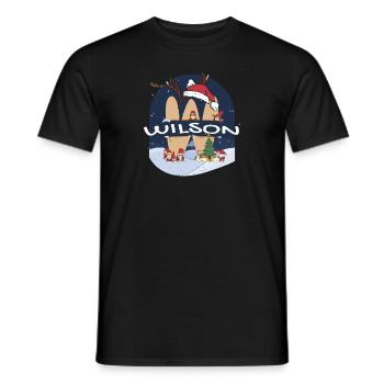 Toller Wilson-Name mit Weihnachtsmütze im Weihnachtsthema - Männer T-Shirt - Schwarz - Vorne - AI Model Male 178 light (178cm)