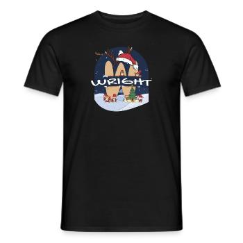 Impressionnant nom de Wright w chapeau de père Noël dans le thème de Noël - T-shirt homme - noir - Devant - AI Model Male 178 light (178cm)