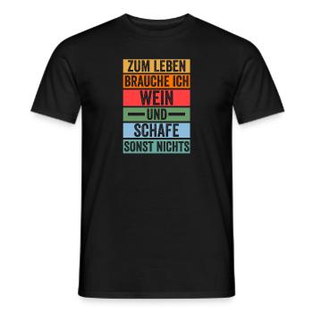 Wein Schaf Schäferei Bauer Landwirt Bauernhof Scha - Männer T-Shirt - Schwarz - Vorne - AI Model Male 178 light (178cm)