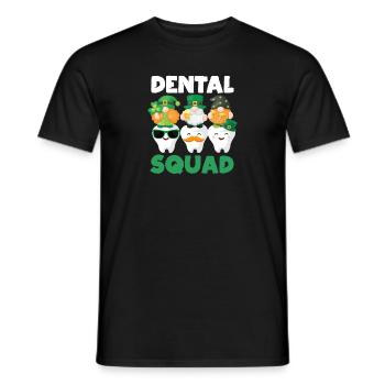 Dental Squad Tooth Cute Gnome Saint Patricks - Men's T-Shirt - black - Front - AI Model Male 178 light (178cm)