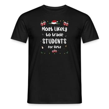 Les plus susceptibles d’échanger des étudiants contre des cadeaux de Noël - T-shirt homme - noir - Devant - AI Model Male 178 light (178cm)