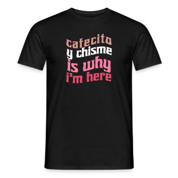 Funny Spanish Shirts Cafecito Cafe Espanol - Men's T-Shirt - black - Front - AI Model Male 178 light (178cm)