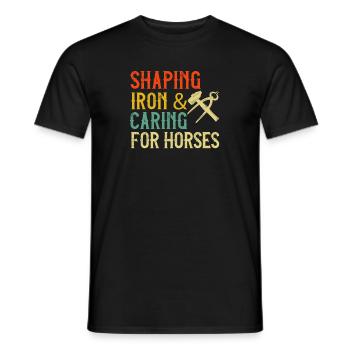 Lustiger Hufschmied Hufeisen Pferdehufe Installateur - Männer T-Shirt - Schwarz - Vorne - AI Model Male 178 light (178cm)