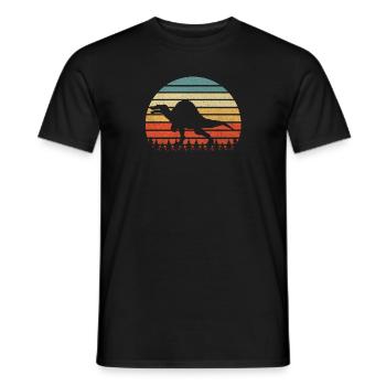 Vintage Spinosaurus Dinosaurus Sunset Retro - Männer T-Shirt - Schwarz - Vorne - AI Model Male 178 light (178cm)