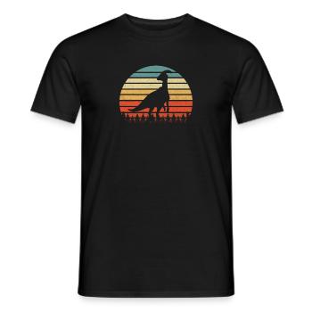 Vintage Parasaurolophus Dinosaurus Sonnenuntergang Retro - Männer T-Shirt - Schwarz - Vorne - AI Model Male 178 light (178cm)