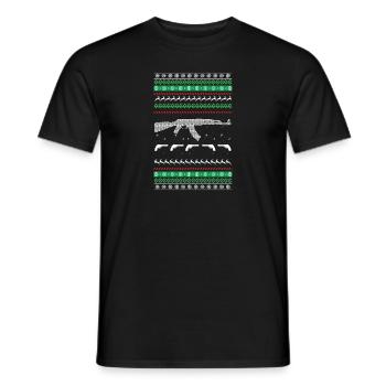Pro Gun Hässliches Weihnachtsdesign - Männer T-Shirt - Schwarz - Vorne - AI Model Male 178 light (178cm)