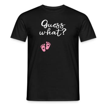 Raten Sie mal, welche Schwangerschaftsankündigung Frau - Männer T-Shirt - Schwarz - Vorne - AI Model Male 178 light (178cm)