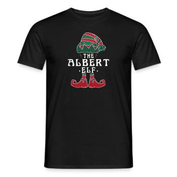 Albert Elf Family Matching Group Christmas Dad - Men's T-Shirt - black - Front - AI Model Male 178 light (178cm)
