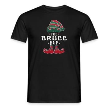 Bruce Elf famille Match groupe Noël maman papa - T-shirt homme - noir - Devant - AI Model Male 178 light (178cm)