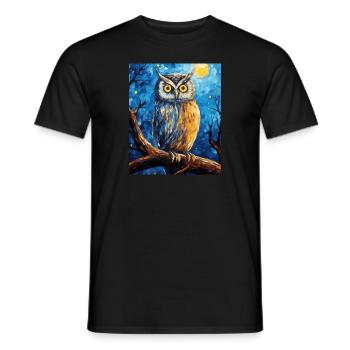 Peinture Night Owl van Gogh - T-shirt homme - noir - Devant - AI Model Male 178 light (178cm)