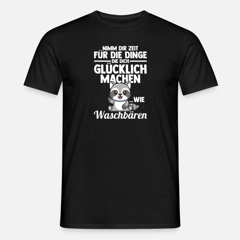 Waschbär - Männer T-Shirt - Schwarz