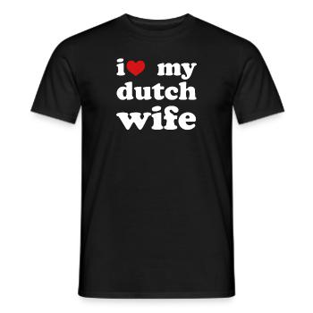 I Love My Dutch Wife Wedding Relationship - Men's T-Shirt - black - Front - AI Model Male 178 light (178cm)