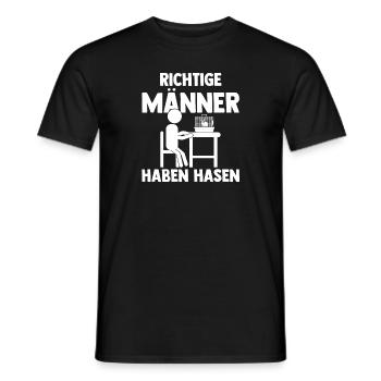 Kaninchen Hase - Männer T-Shirt - Schwarz - Vorne - AI Model Male 178 light (178cm)