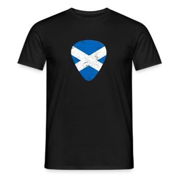 Drapeau de l’Ecosse guitariste Pick Plectre - T-shirt homme - noir - Devant - AI Model Male 178 light (178cm)