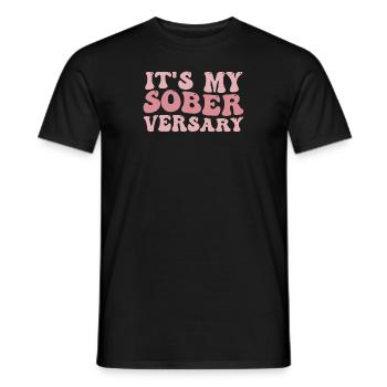 frauen nüchterne erholung groovy wellig retro - Männer T-Shirt - Schwarz - Vorne - AI Model Male 178 light (178cm)