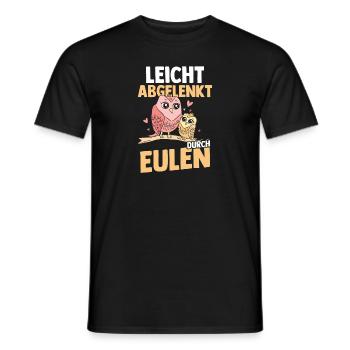 Leicht Abgelenkt Durch Eulen - Männer T-Shirt - Schwarz - Vorne - AI Model Male 178 light (178cm)