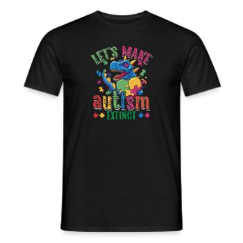 Laten we autisme het uitsterven van de - Heren T-shirt - zwart - Voor - AI Model Male 178 light (178cm)