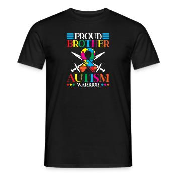 Proud brother of an autism warrior - Men's T-Shirt - black - Front - AI Model Male 178 light (178cm)